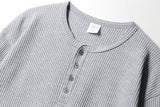 26SS★ テクスチャーヘンリーネックロングスリーブTシャツ