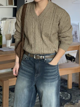 Croiffle v-neck knitwear