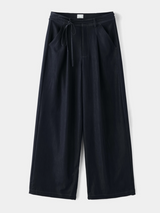 belted denim wide slacks
