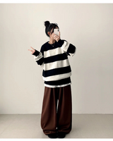 Wenli front, side pin tuck training string wide pants