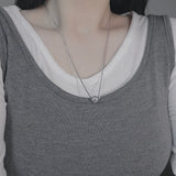 metal heart ball necklace