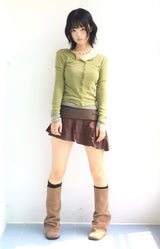 Hazel unbalanced checkered skirt