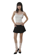 Canelé fake pocket skirt, Black