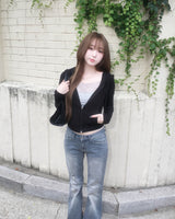 Crop slim hood jumper