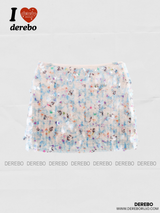 watercolor sequined mini skirt