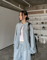 ブルーピグメントスナップセミクロップジップアップ