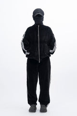 Stua Velour Velvet Set-Up Zip-Up