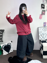 STITCH BALLOON DENIM PANTS 💙S-XL🖤