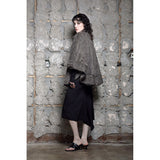 HAIRY BELTED CAPE COAT