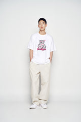 25SS STRIPE SET-UP LOOSE FIT PANTS IVORY