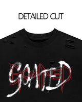 GOATED CUTTING OVERSIZE T-SHIRT(BK)