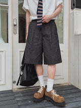 Rudd Pin Stripe Bermuda Denim Pants
