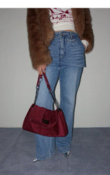 LOOK STITCH SUEDE CHAIN BAG (4COLORS!)
