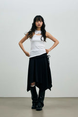 VIVI UNBALANCED SLEEVELESS TOP / WHITE