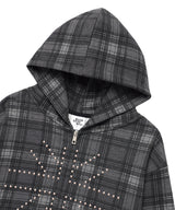 STUD UNION JACK ZIP UP HOODIE BLACK(CV2FFUM480A)