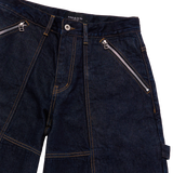 25SS ジッパーディテールデニムショートパンツ ダークブルー