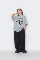 Black City Cat Short-Sleeved T-Shirt