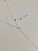 [Silver 925] キュービックドロップネックレス / ウエディングゲストルックデイリーシンプル シルバーチェーン ロング