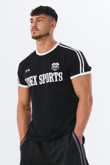 Sporty Ringer Muscle Fit Short Sleeve Black