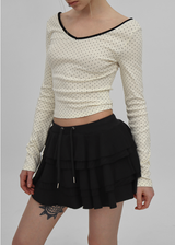 [MADE] Sevenni Dot V-neck Long Sleeve T-shirt