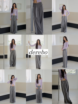lace pocket wide slacks
