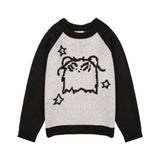 [FANCY X DUSTY] オーバーフィットカラーブロックプルオーバーニット (BLACK) F25NM1007