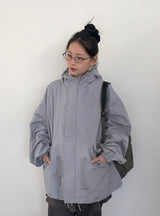 [unisex] ホームパー フード オーバー ボンバー ジャケット