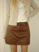 Suede pocket mini skirt (2colors)