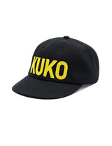 KUKO ロゴ6パネルキャップ_ブラックイエロー