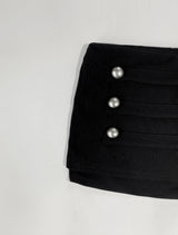 Trony button low-waist skirt (black)