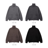 ALL MUSH Pockets Wool Knitwear Zip-Up (4 colors)