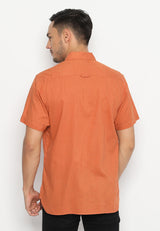 MON AKITA - Aki Men Short Sleeve Shirt Orange