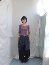 Misty Checkered Layered Skirt