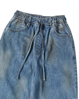 26SS WOMAN DIRTY WASHED WIDE DENIM PANTS