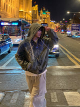  Nanjing vintage denim hooded jacket 