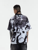 RTVG(RETROVEGAS) Chinese font "dragon" cuban collar shirt