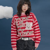 Stripe Puppy グラフィックニット