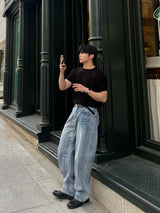 Dade incision denim pants