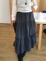 Banding check cancan skirt