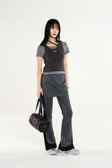 レイヤード ブーツカット ジャージー パンツ - 2 COLOR / Layered Bootcut Jersey Pants