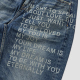 No.1400 lettering wide denim PT