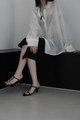 see-through overfit twinkle shirt (4color)