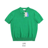 LMN ロイヤルクールリネン3ボタン半袖ニットウェア(11 colors)