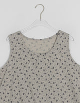 Haril Leaf Shirring Layered Sleeveless Blouse Midi One Piece