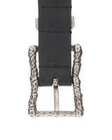 CRUSHED TRYPO COW LEATHER BELT (BLACK)