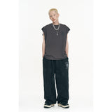 Raw-cut box sleeveless - Charcoal