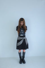 big ribbon skirt(black×grey)