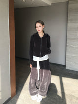 Acorn Velvet Crop Hoodie (3c)