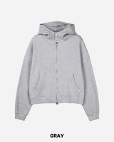 コンパックワッフルハイネックフードジップアップ