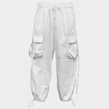 strap elastic pants_white